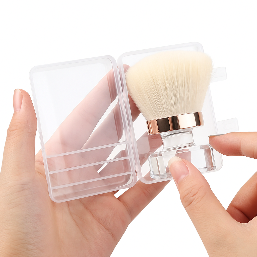 Floral Fan Nail Dust Brush