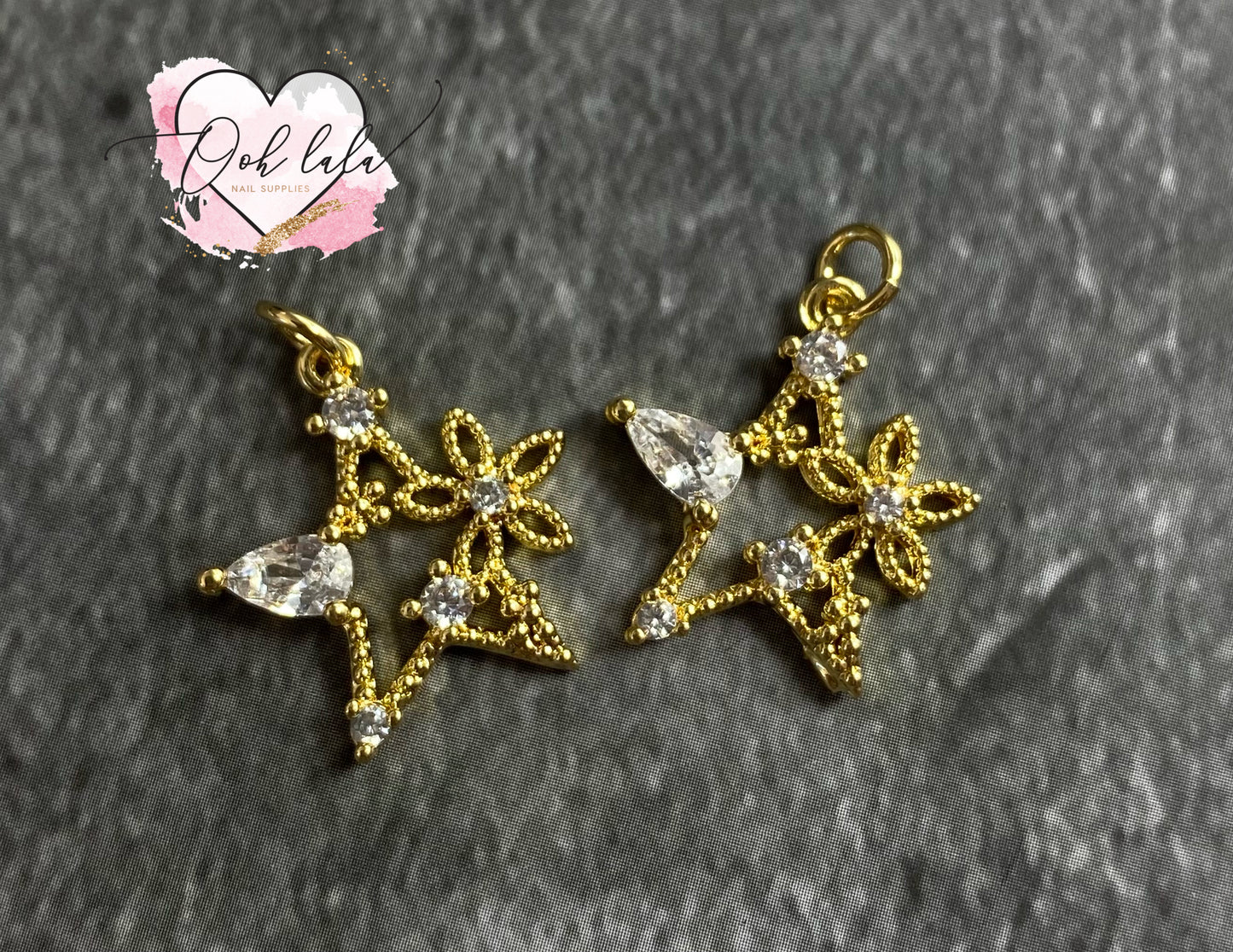 Floral Star - Piercing Charm x 2