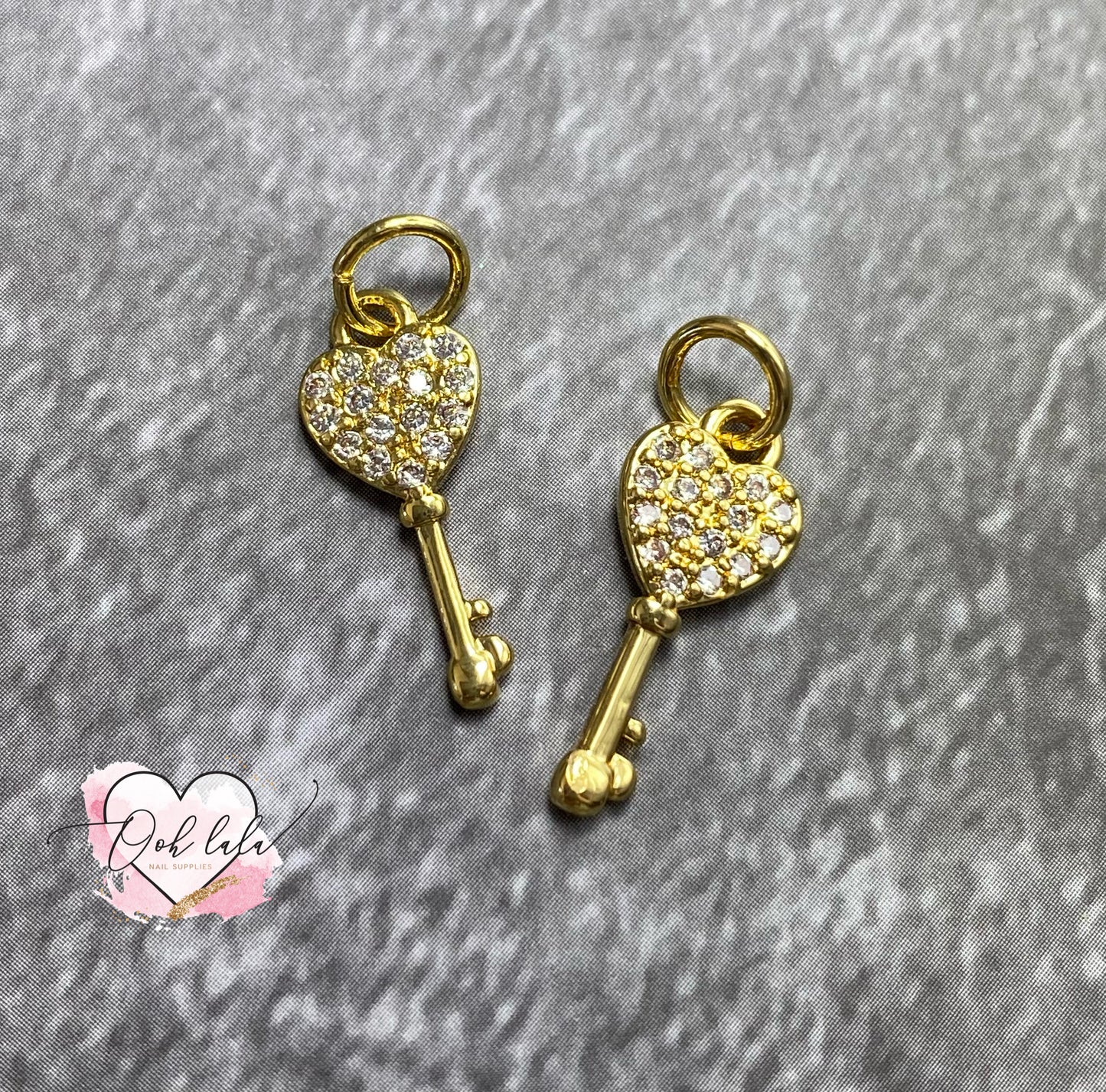 Heart Key Piercing Charms x 2