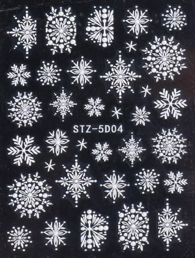 White Snowflake Sticker - 5D04