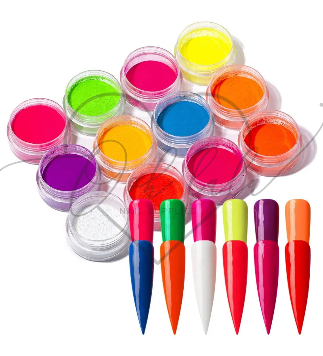 Neon Pigment 12 pack Ooh La La Nails Supply