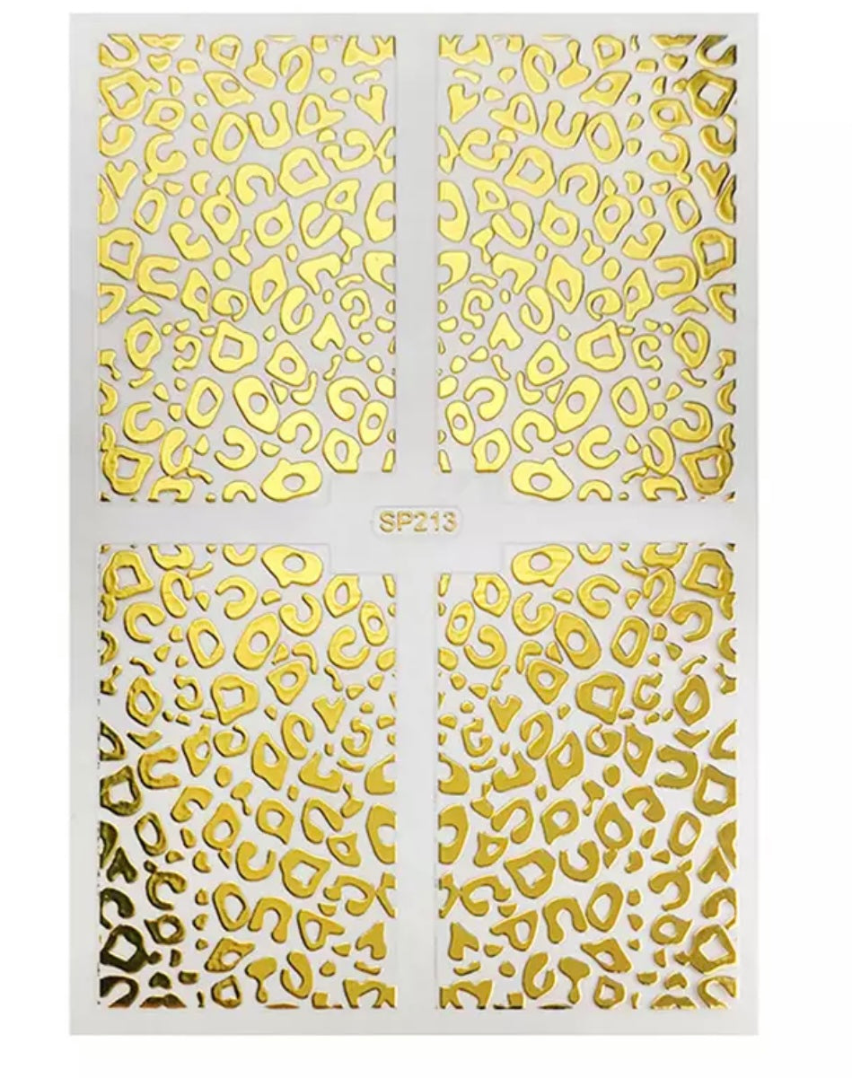 Metallic Gold Leopard Sticker
