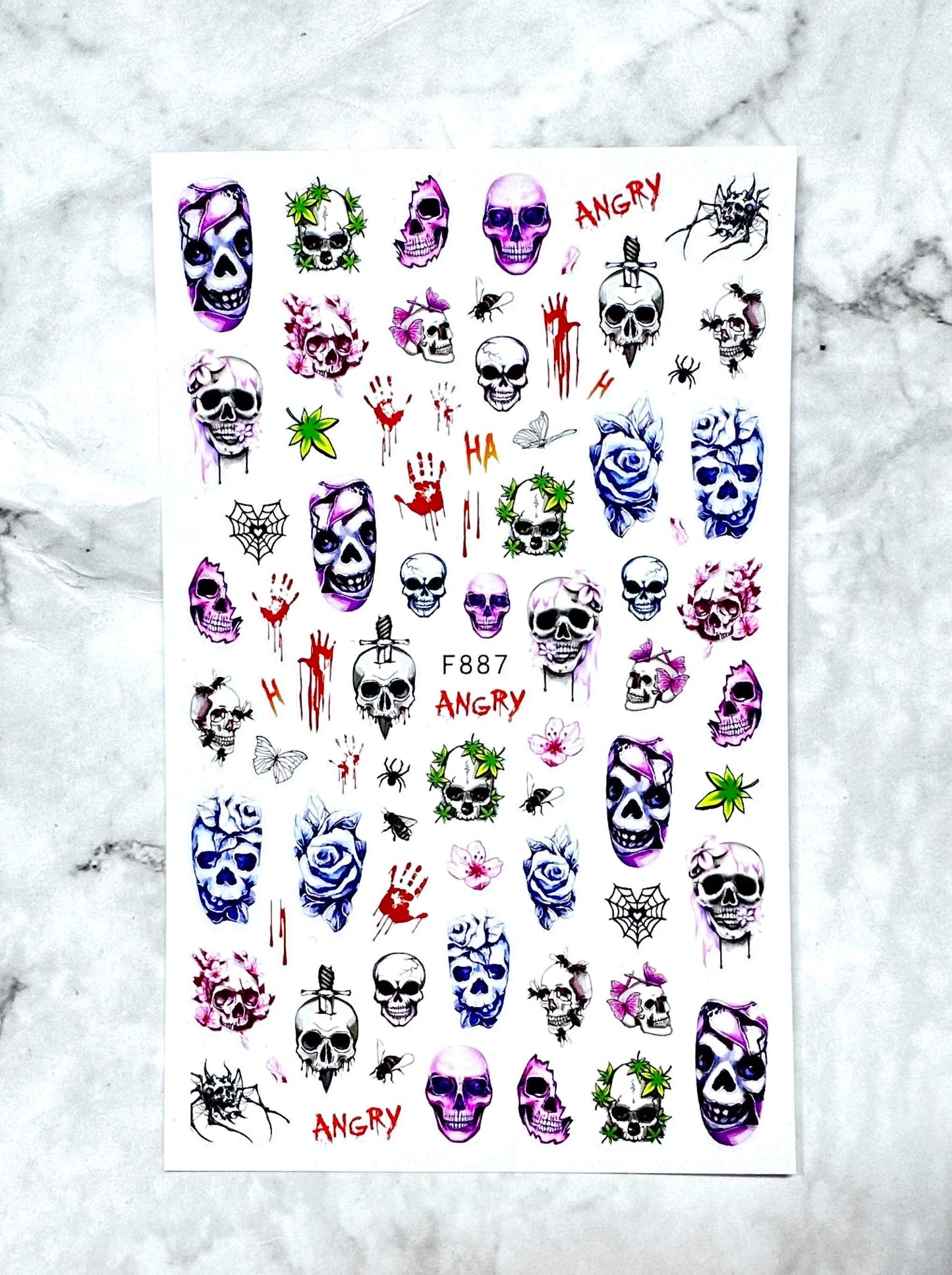 Skulls watercolour - 887