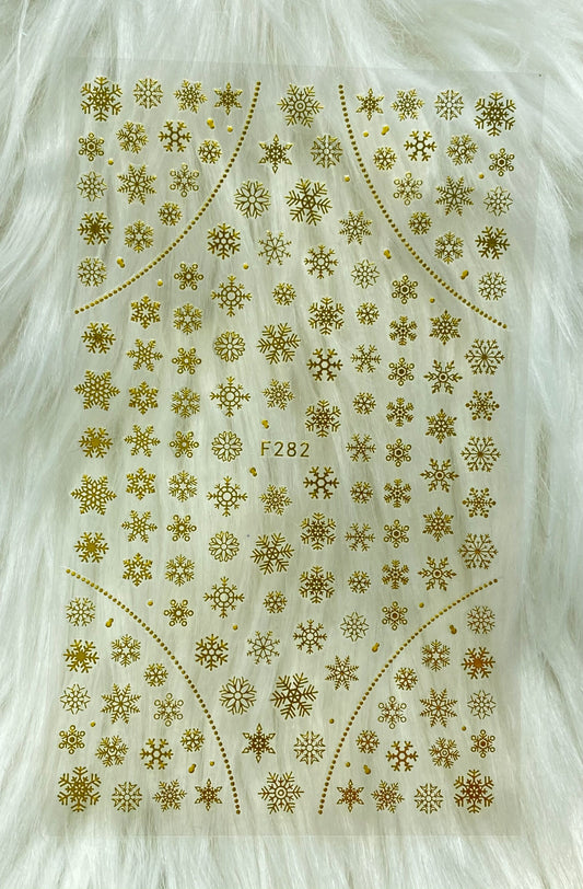 Gold Snowflake Sticker - 282