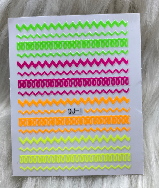 Neon Zig Zag Stickers