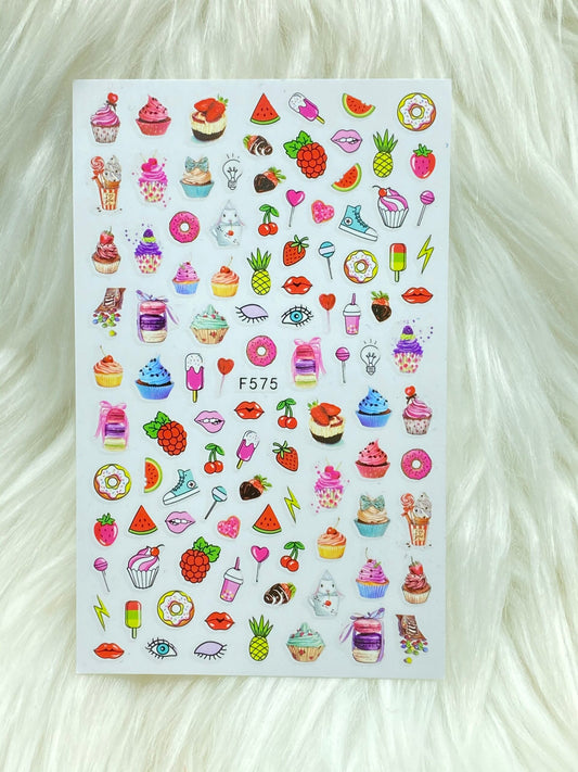 Food Vibes nail sticker - 575