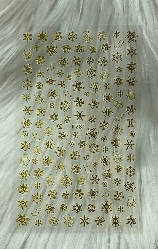 Gold Snowflake Sticker - 281