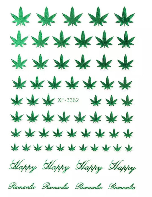 Weed Leaves Green - Stickers