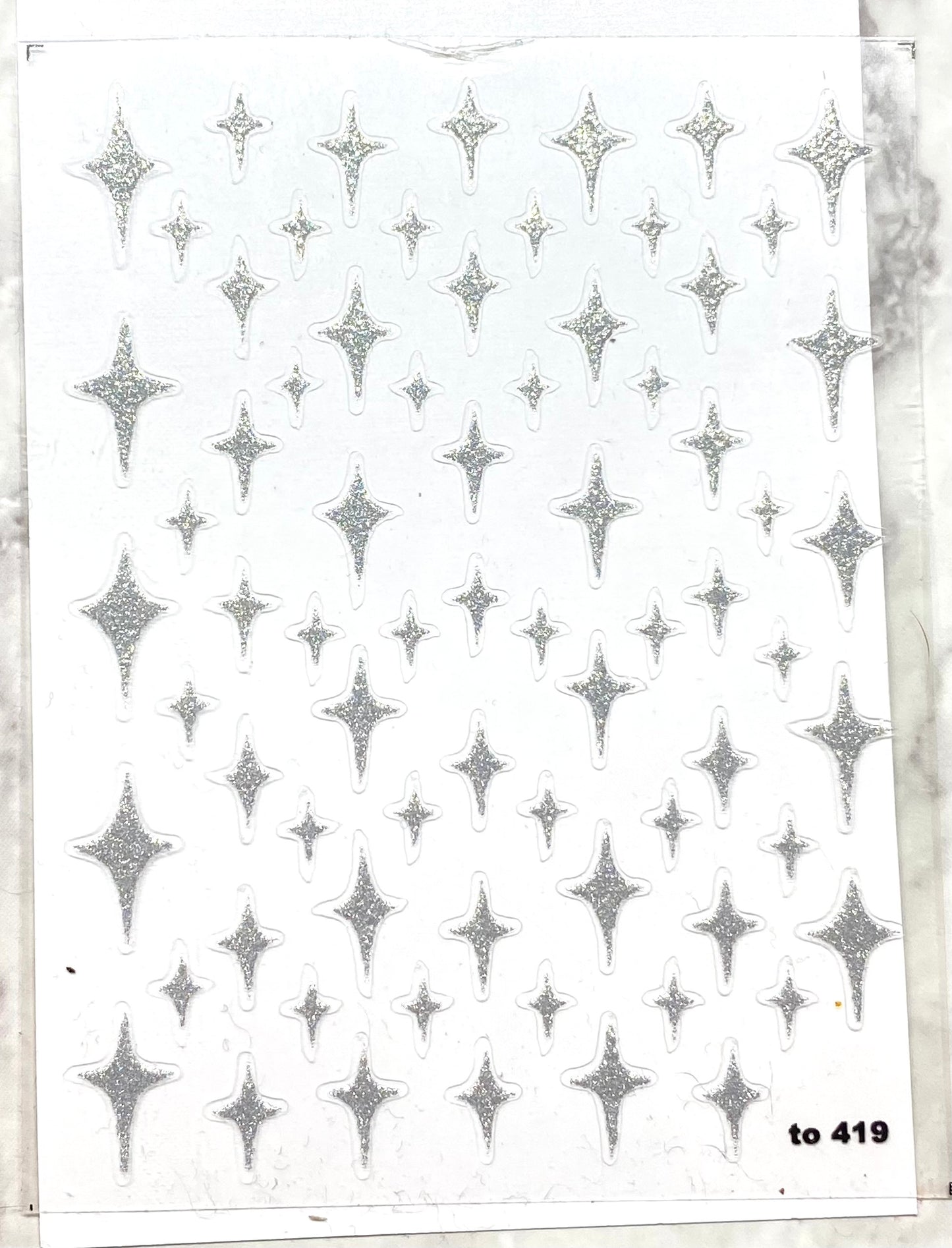 Silver Glitter Star - Sticker