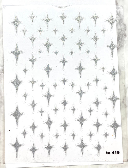 Silver Glitter Star - Sticker