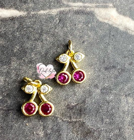 Pink Cherry Pericing Charms x 2