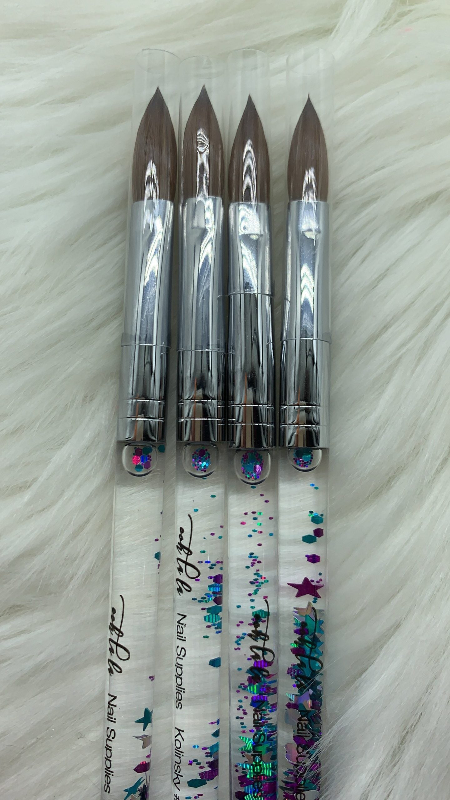 Glitter Oil Acrylic Brushes - Teal/Purple