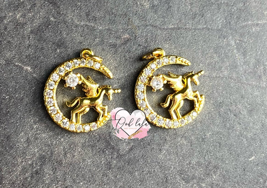 Unicorn Moon Piercing Charms x 2