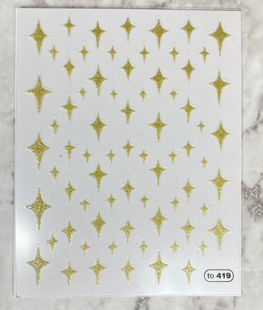 Gold Glitter Star - Stickers