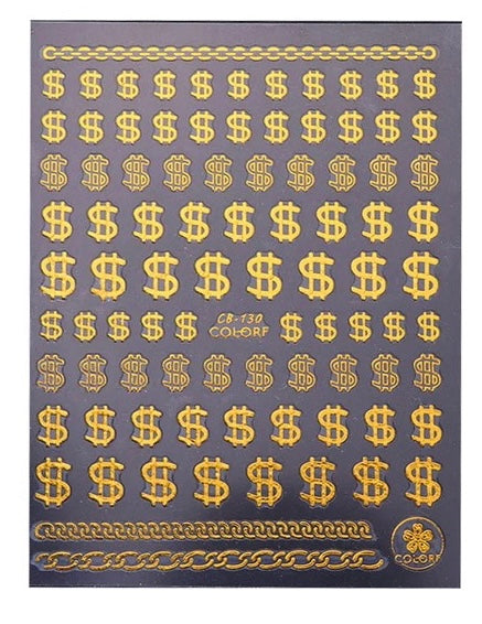 $ Dollar Signs - Gold sticker