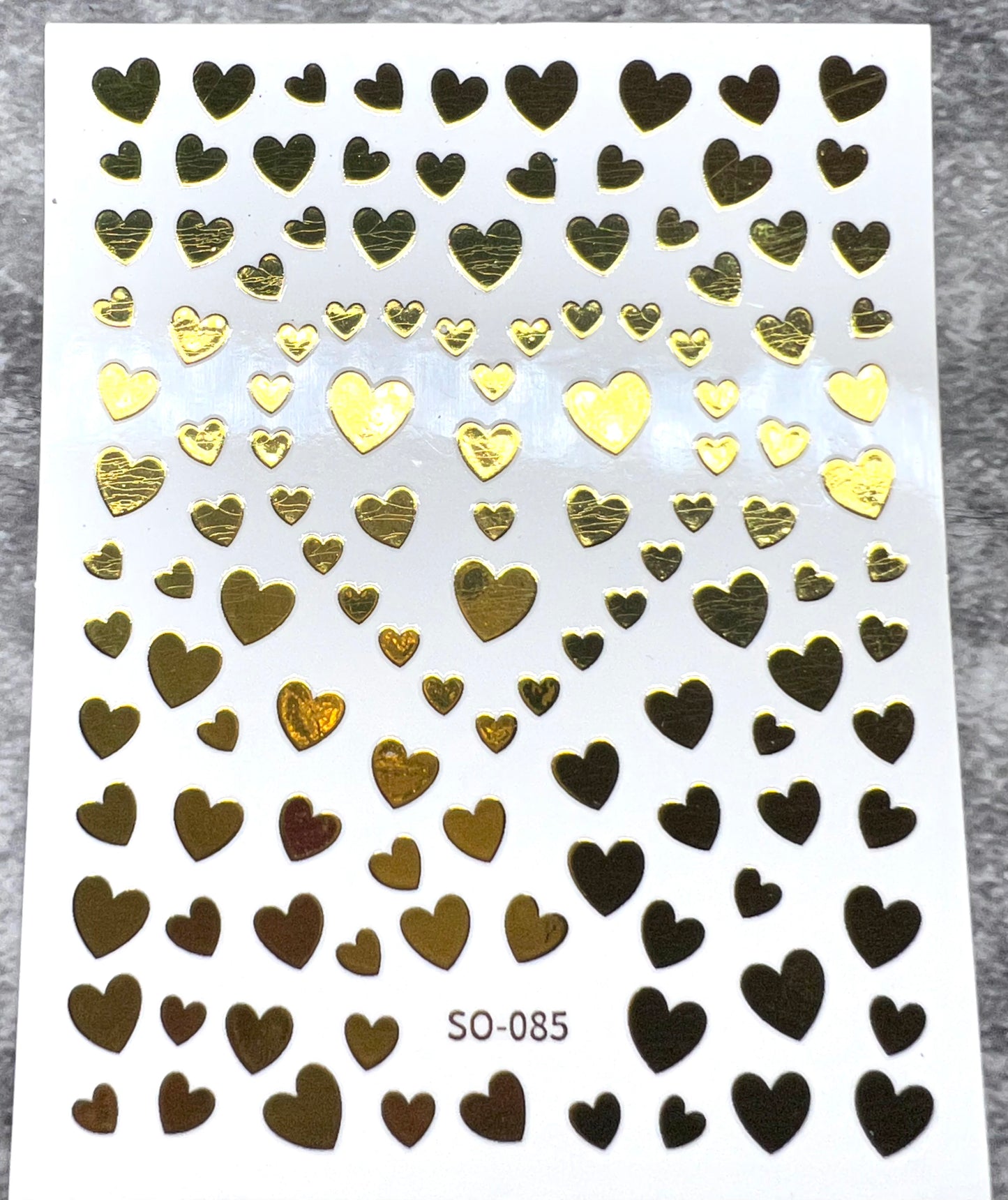 Metallic Gold Hearts - Sticker