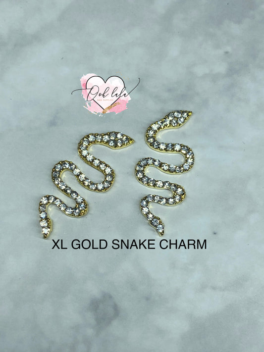 XL Gold Snake Charm x 8