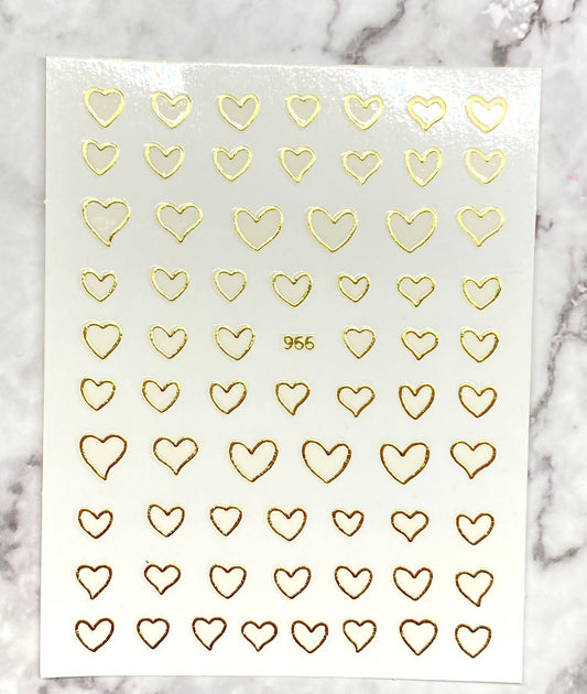 Metallic Gold Heart - Sticker - 966