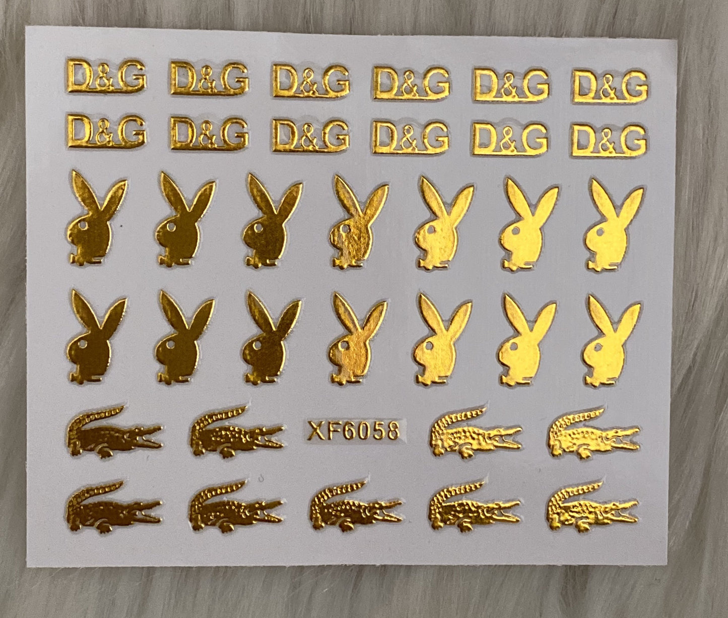 Metallic Gold Playboy Stickers - 6058