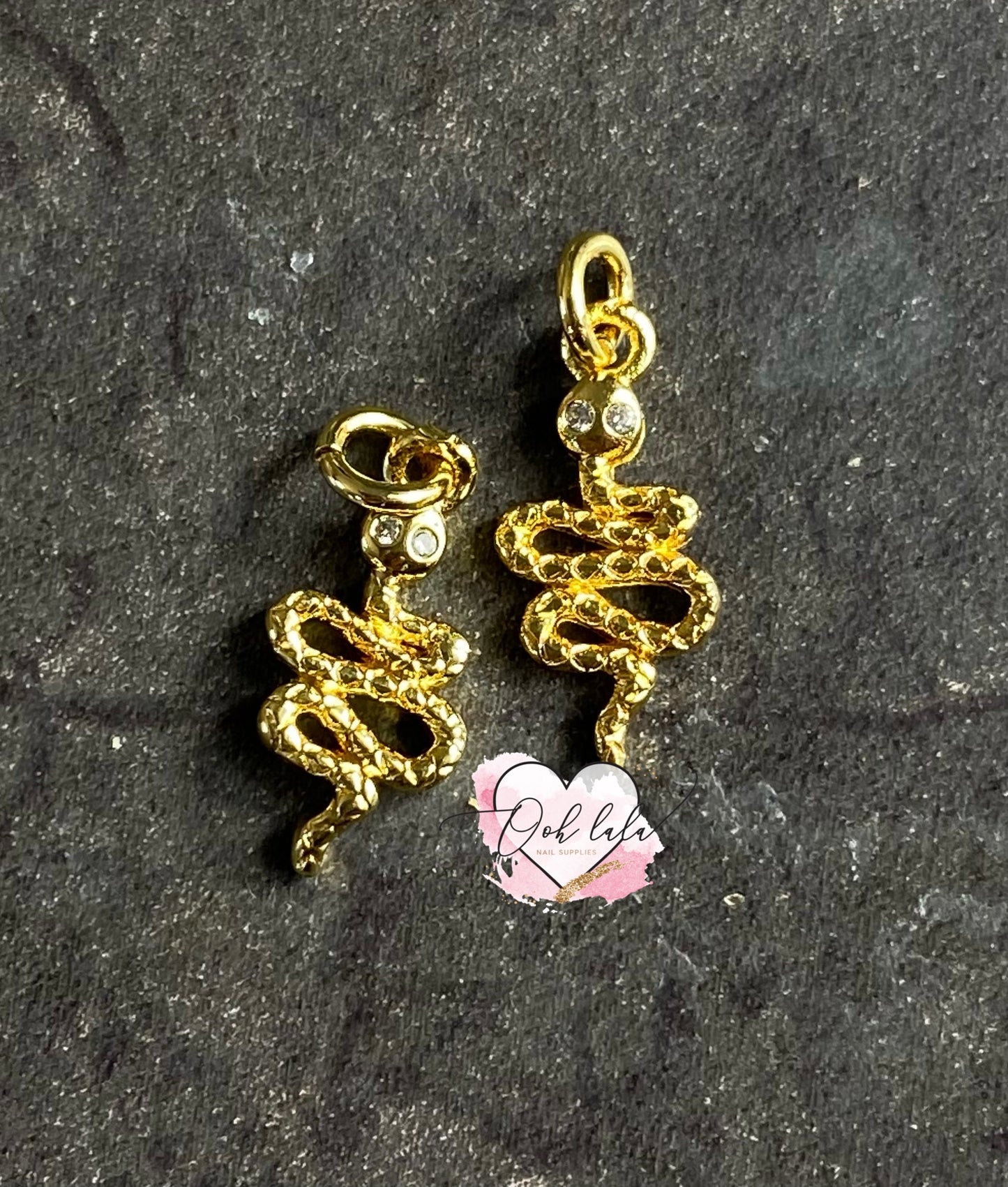 Crystal Eyes Snake Piercing Charms x 2