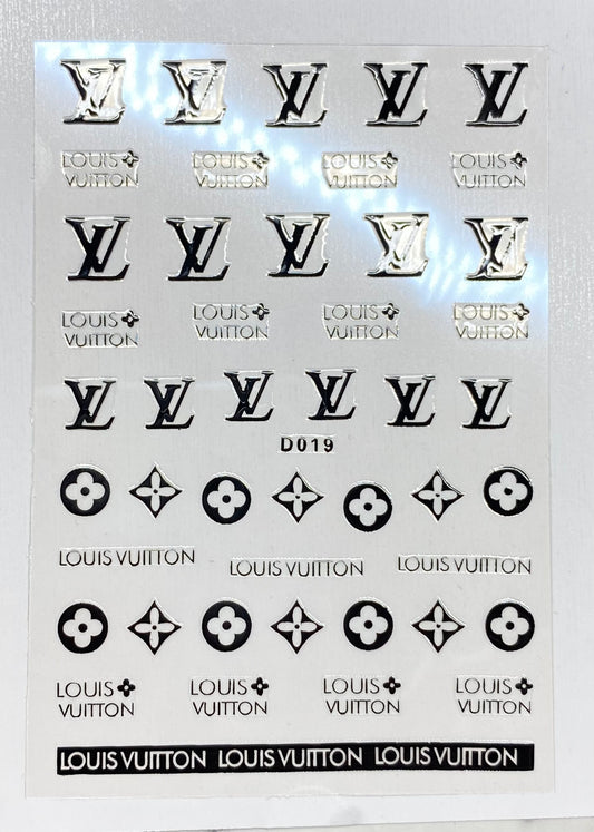 Black Designer L V - Sticker - 019