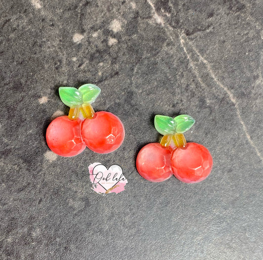 Kawaii Peach Cherries Charms x 2