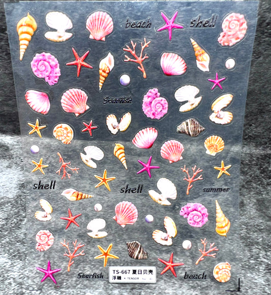 Pink Shell Stickers