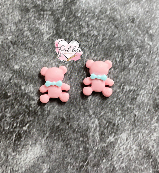 Pink Bear Charms x 4