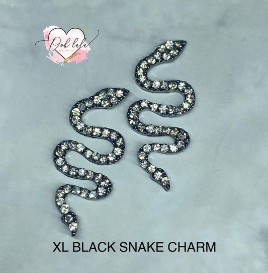 XL Black Snake Charm x 8