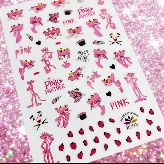 Pink panther nail sticker - 293