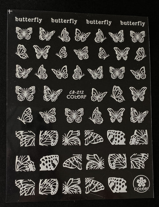 Butterfly White Stickers - 212