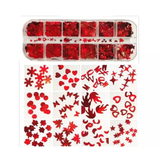 Red Glitter Mix Tray