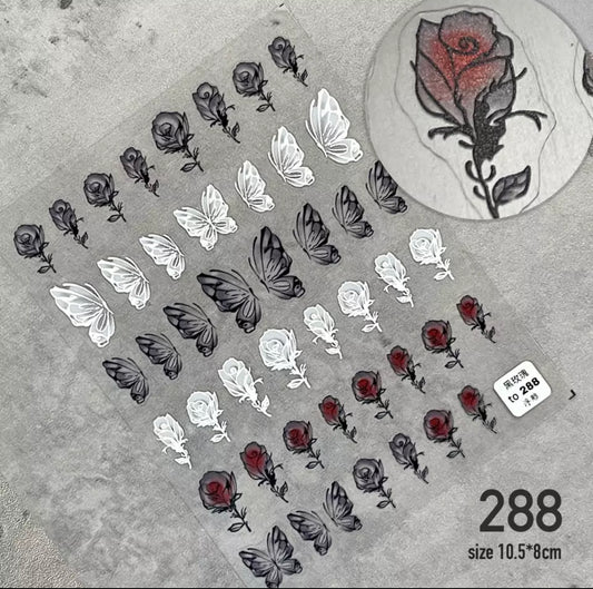 Butterfly Wings & Roses - Stickers