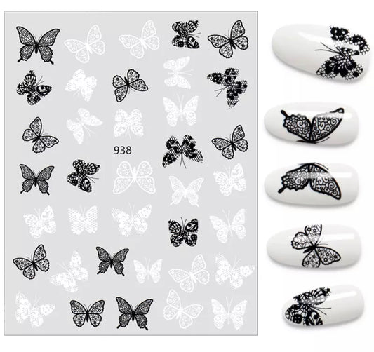 Black & White Lace Butterfly